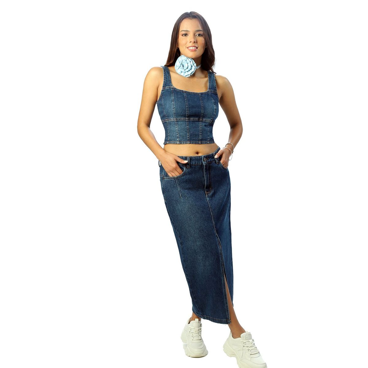FORDAN JEANS - Falda Larga Mujer Fordan