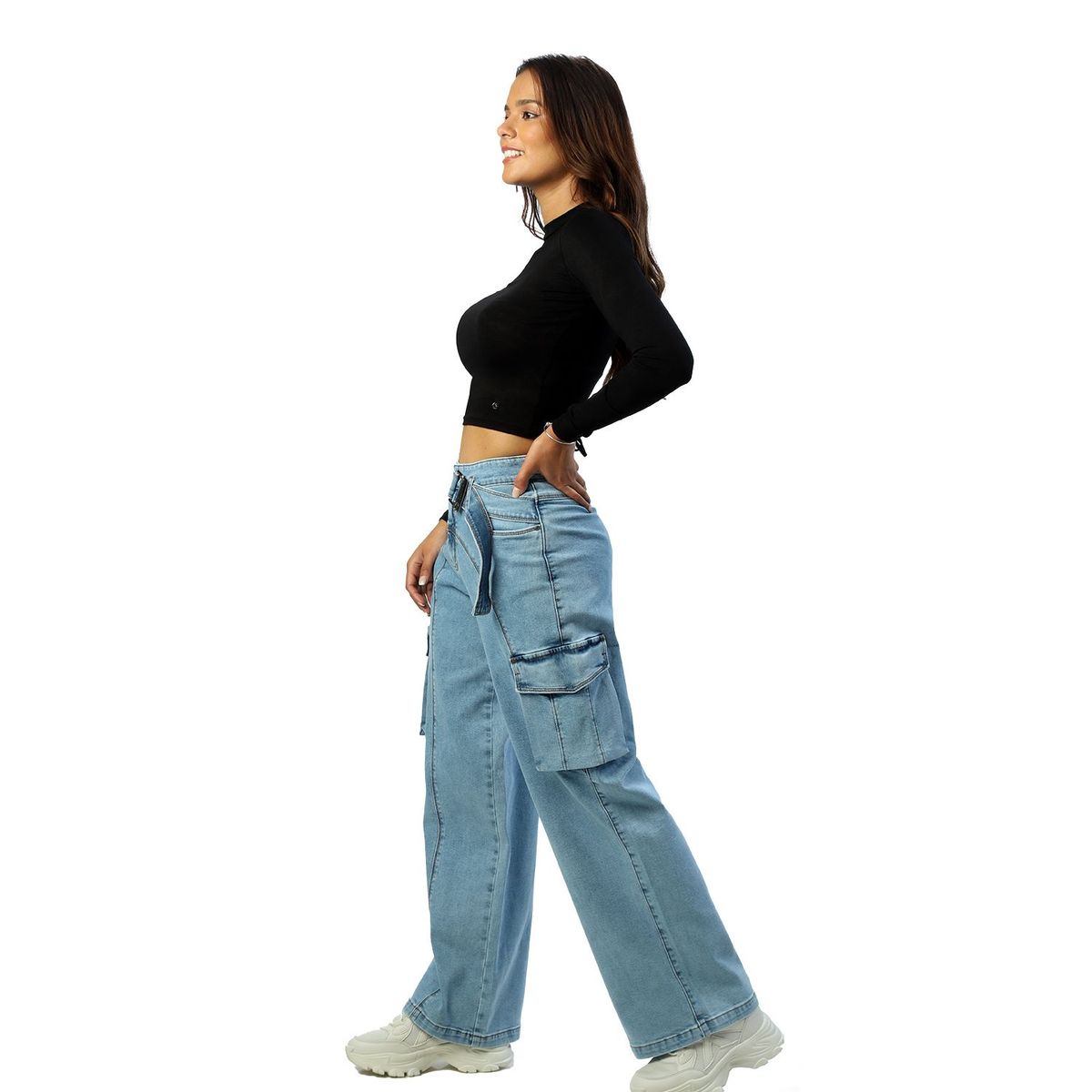 FORDAN JEANS - Pantalón Wide Leg Mujer Fordan