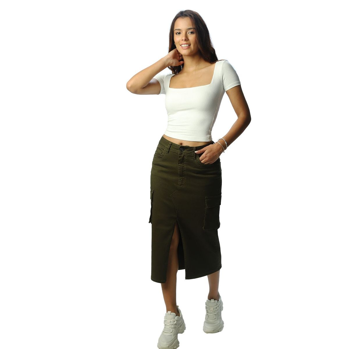 FORDAN JEANS - Falda Larga Mujer Fordan