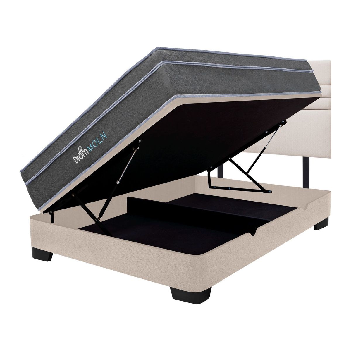 DROM - Dormitorio Boxet Moln Line 2 Plz + 2 Almohadas Viscoelásticas + Protector