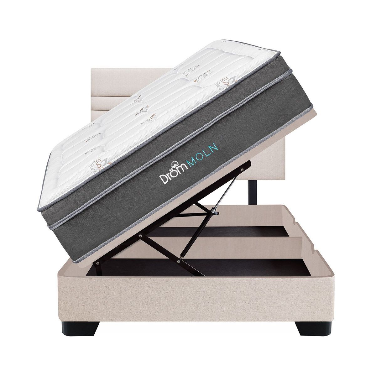 DROM - Dormitorio Boxet Moln Line 2 Plz + 2 Almohadas Viscoelásticas + Protector