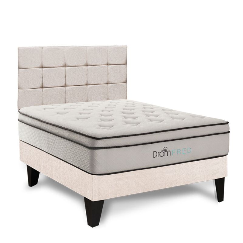 DROM - Dormitorio Europeo Fred 2 Plz + 2 Almohadas Viscoelásticas + Protector