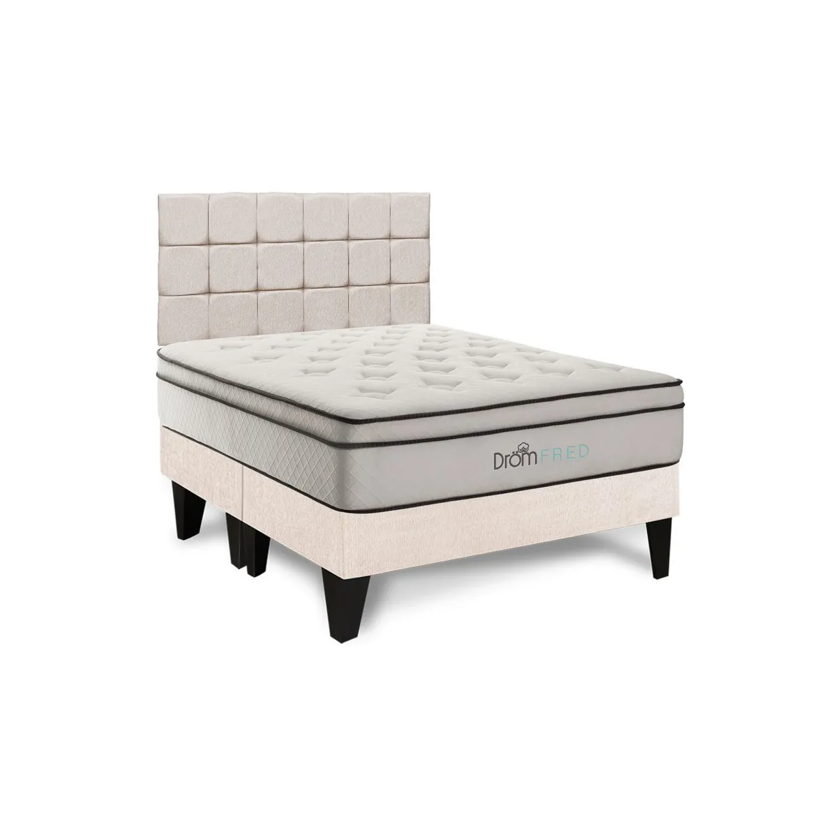 DROM - Dormitorio Europeo Fred Queen + 2 Almohadas Viscoelásticas y Protector