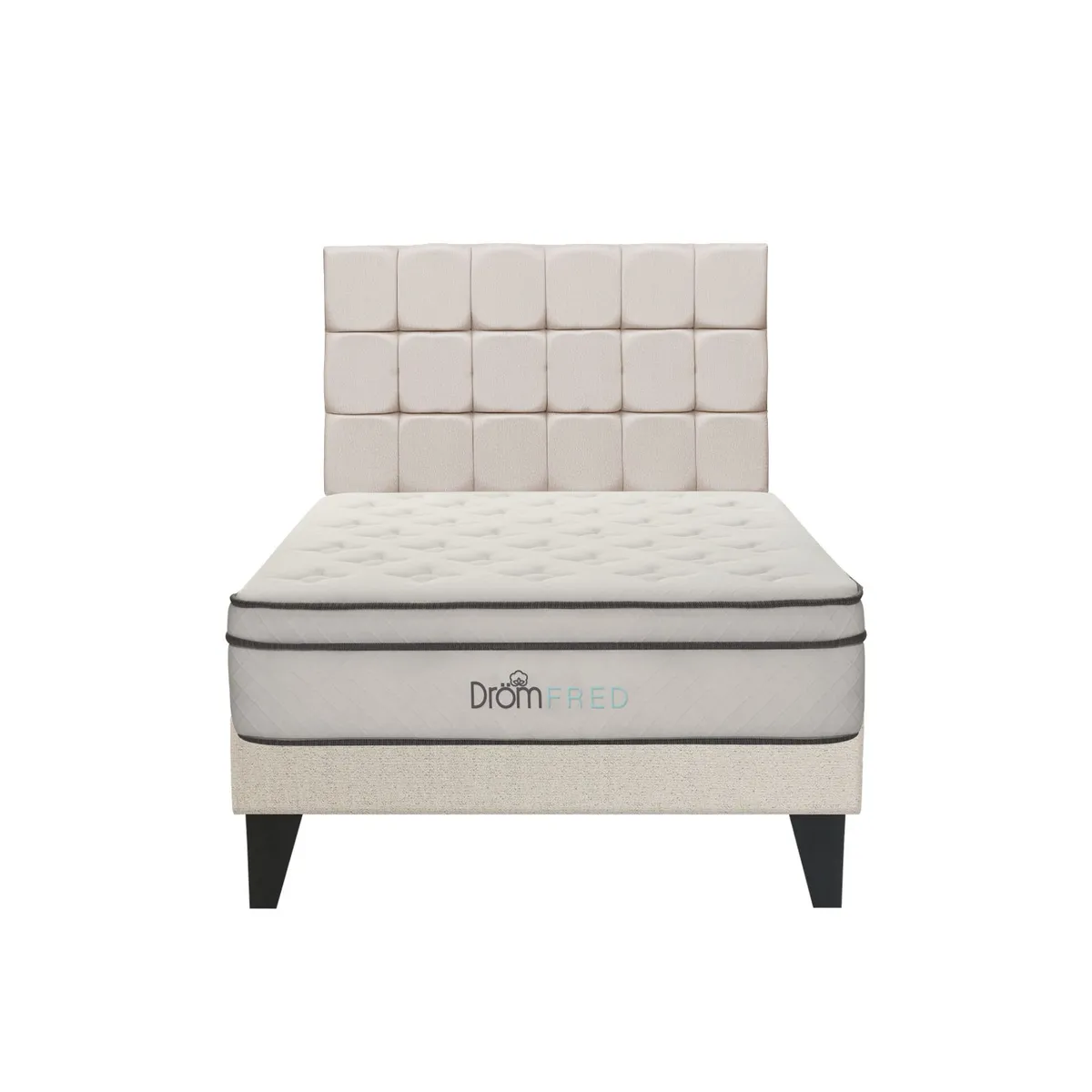 DROM - Dormitorio Europeo Fred Queen + 2 Almohadas Viscoelásticas y Protector