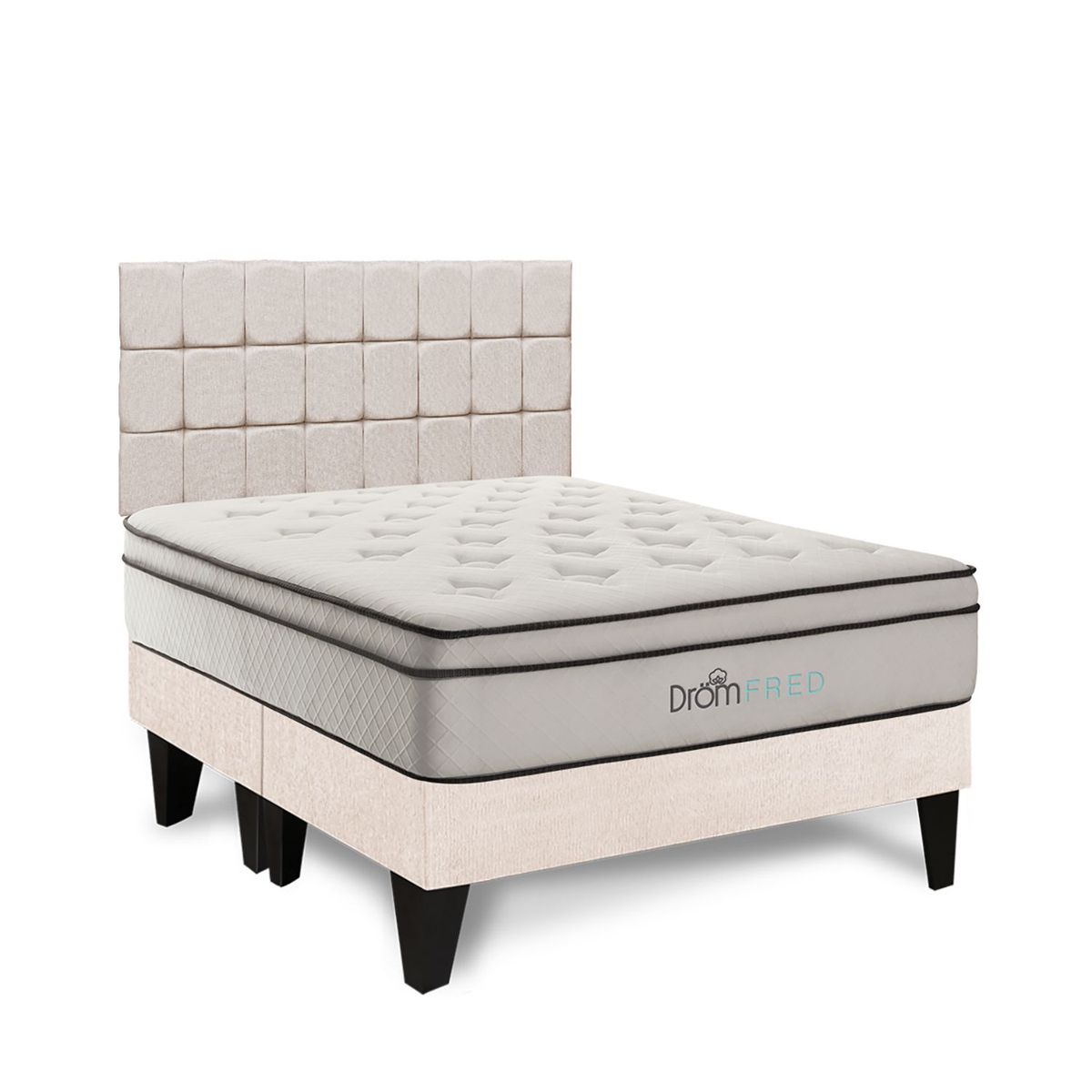 DROM - Dormitorio Europeo Fred King + 2 Almohadas Viscoelásticas + Protector