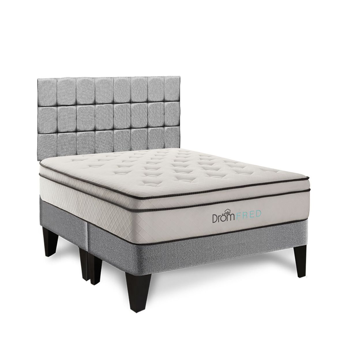 DROM - Dormitorio Europeo Fred King + 2 Almohadas Viscoelásticas y Protector