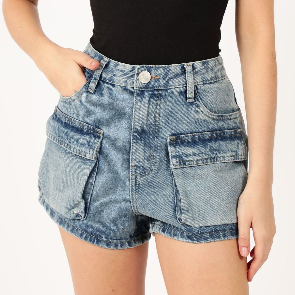 SYBILLA - Short Jean Cargo Mujer Sybilla