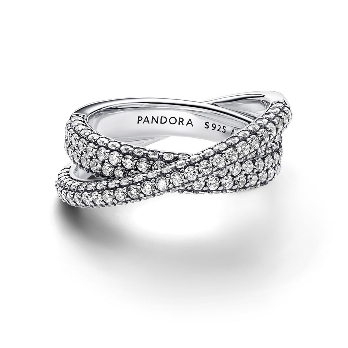 PANDORA - Anillo Doble Cruzado Pavé Timeless Pandora