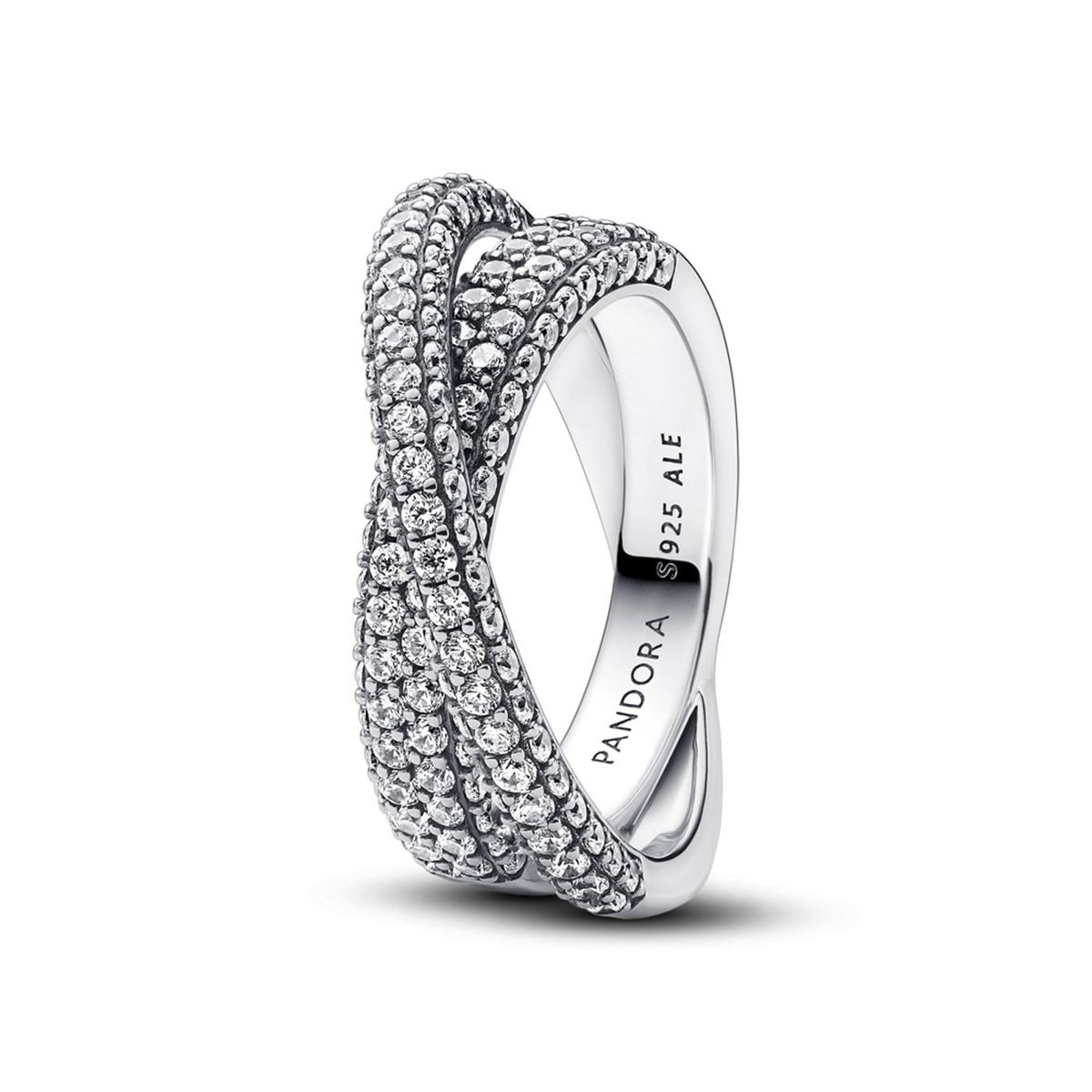 PANDORA - Anillo Doble Cruzado Pavé Timeless