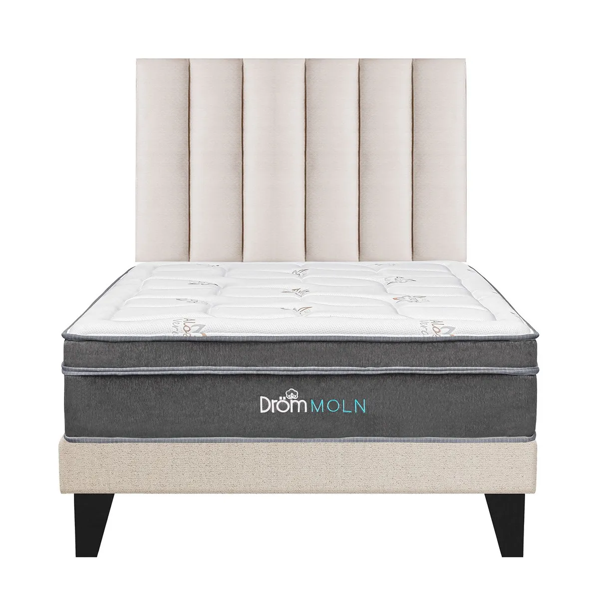 DROM - Dormitorio Europeo Moln 2 Plz + 2 Almohadas Viscoelásticas + Protector