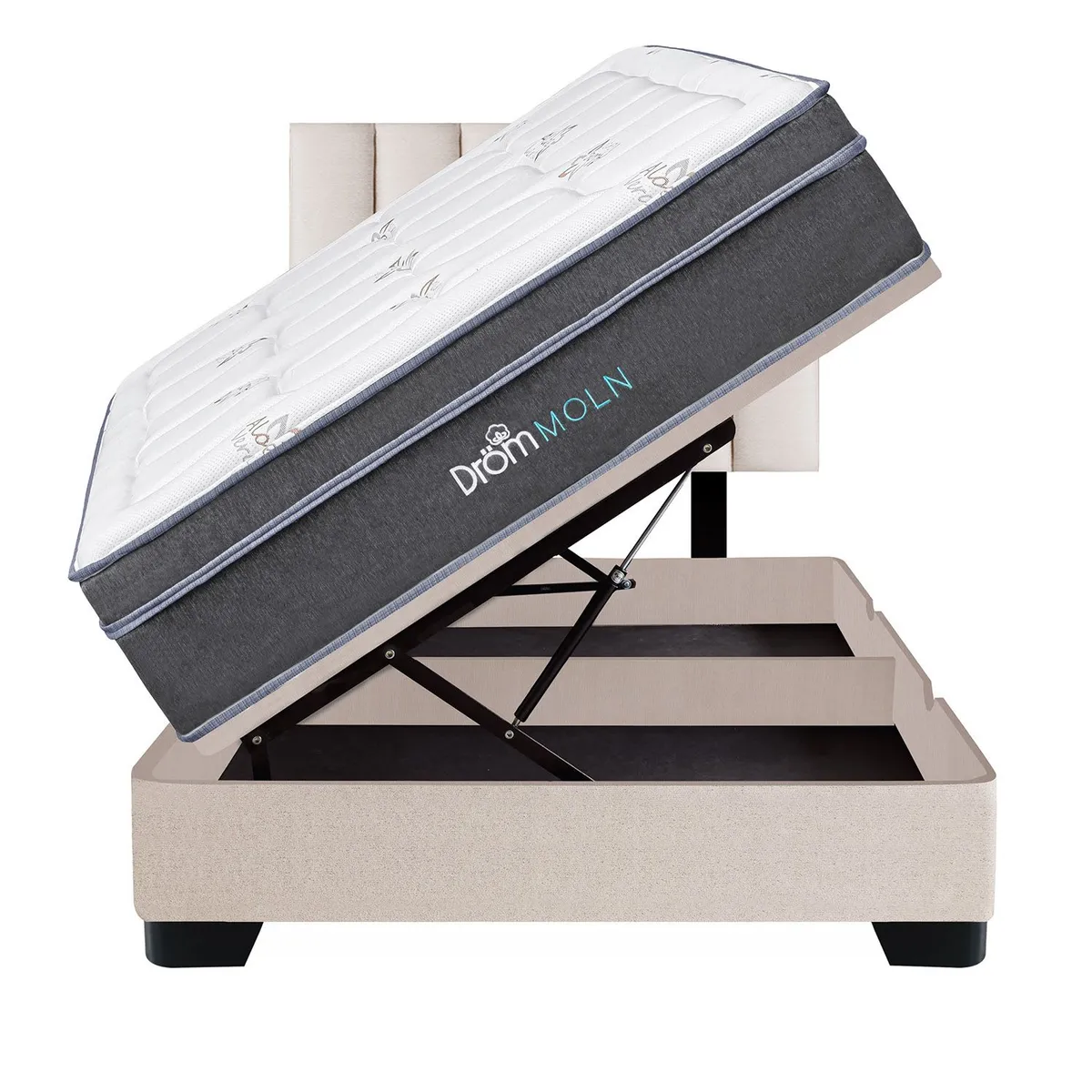 DROM - Dormitorio Boxet Moln 2 Plz + 2 Almohadas Viscoelásticas + Protector