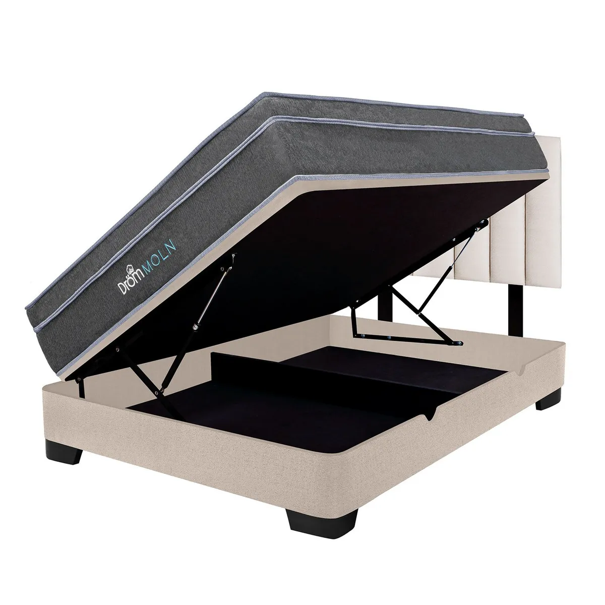 DROM - Dormitorio Boxet Moln 2 Plz + 2 Almohadas Viscoelásticas + Protector