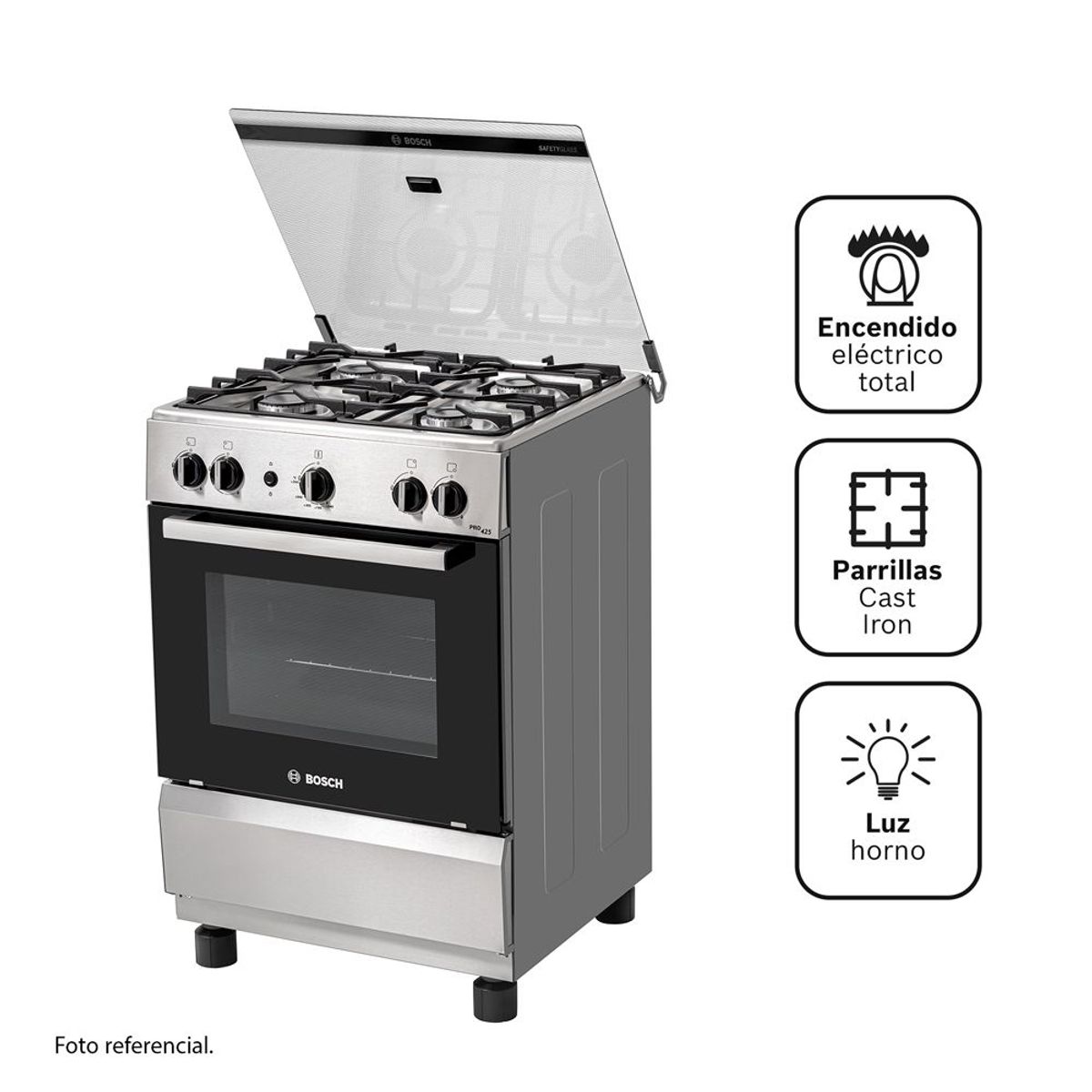 BOSCH - Cocina A Gas 4 Hornillas Pro 425 Max