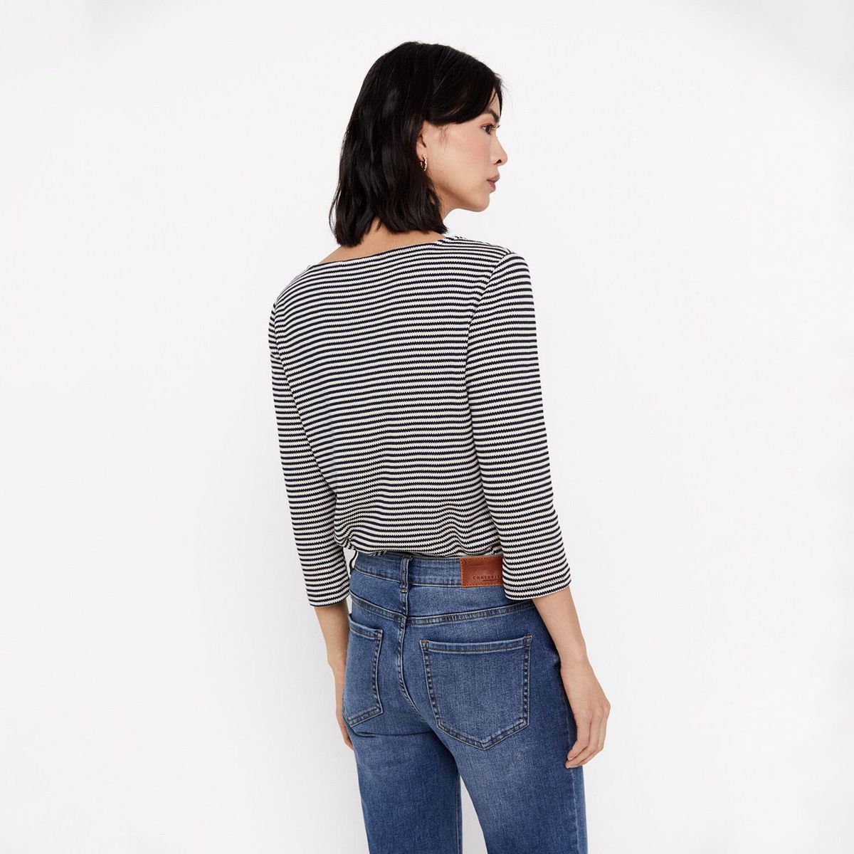 CORTEFIEL - Camiseta Ml Textura Rayas