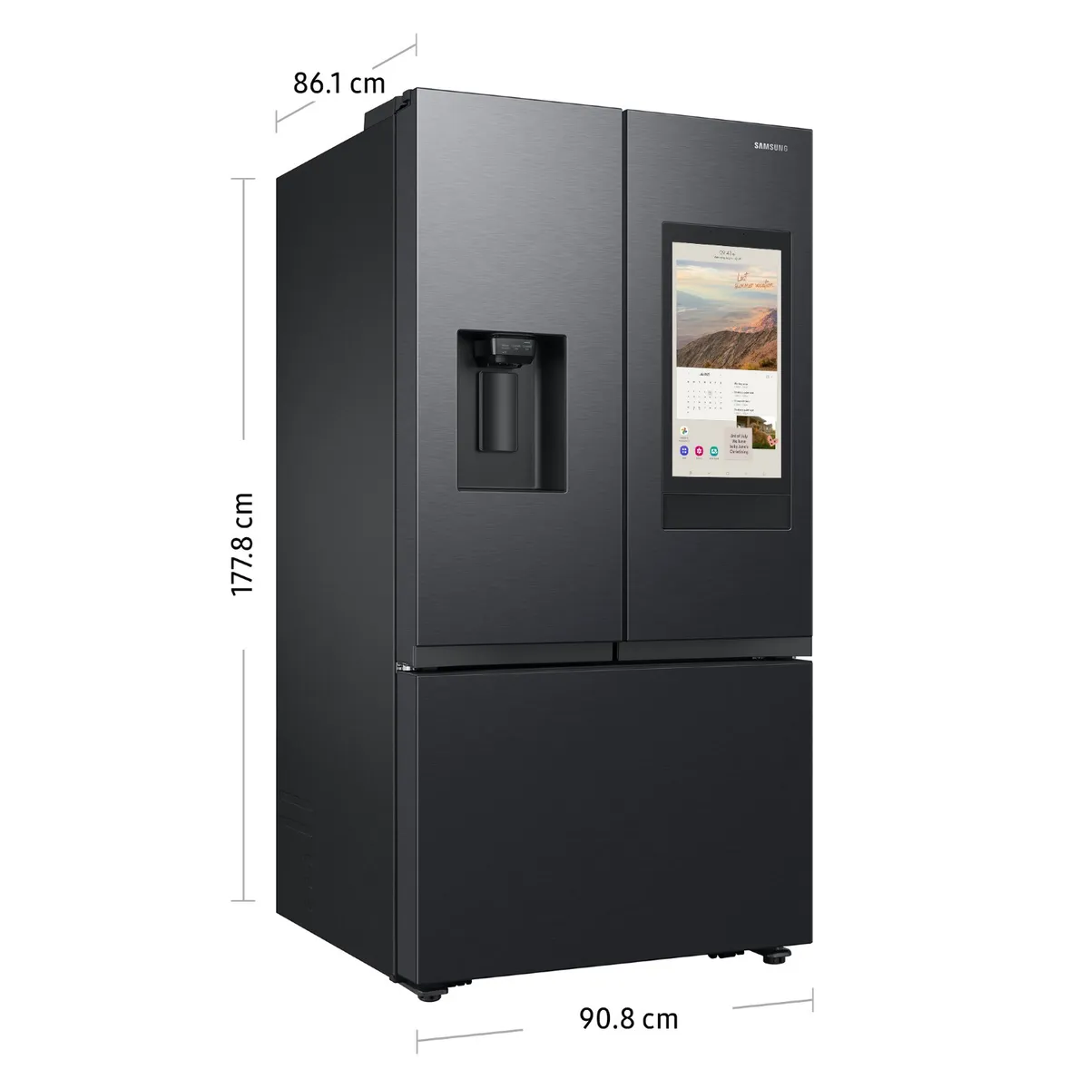 SAMSUNG - Refrigeradora French Door Family Hub 677L Negro RF32CG5910B1PE.