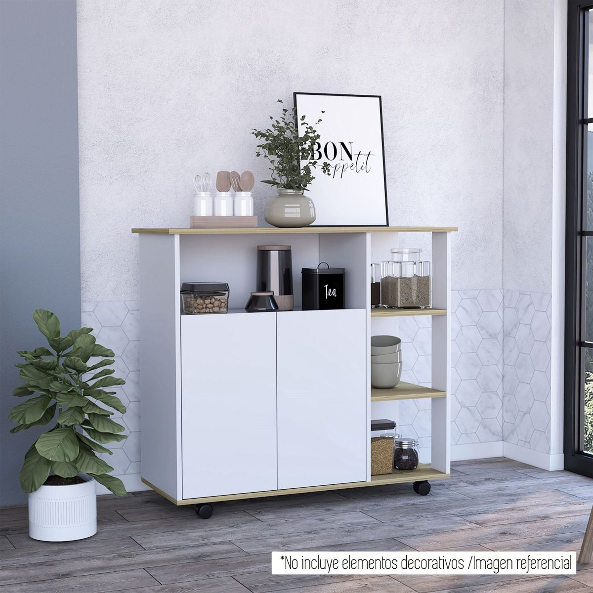 TUHOME - Mueble de Cocina 2 Puertas Bicolor 