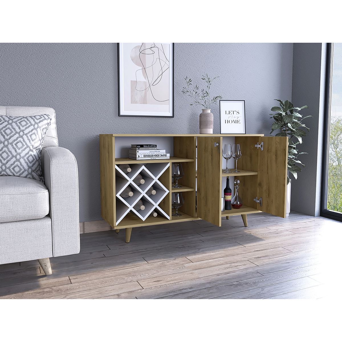 TUHOME - Mueble de Bar Vihti Macadamia