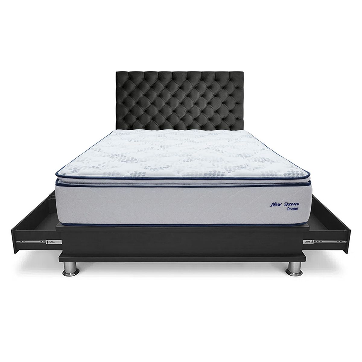 DRIMER - Dormitorio Con Cajones New Ozono Capitone 2 Plz