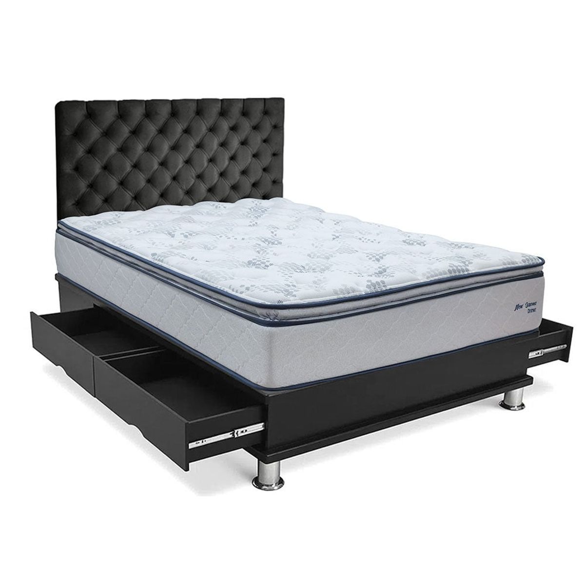 DRIMER - Dormitorio Con Cajones New Ozono Capitone Queen