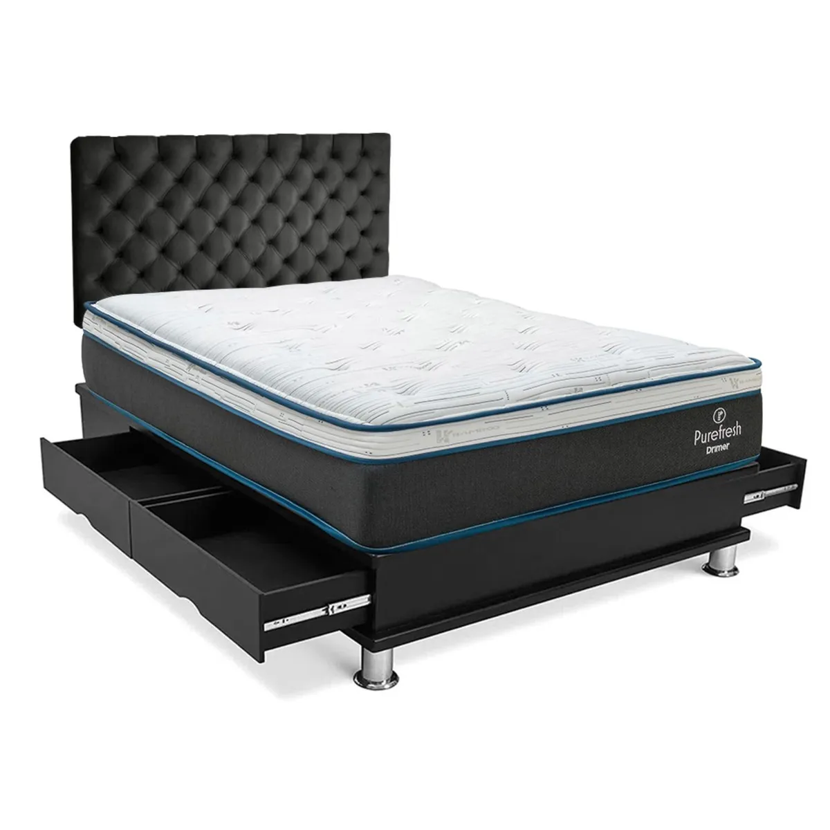 DRIMER - Dormitorio Con Cajones Pure Fresh Capitone 2 Plz
