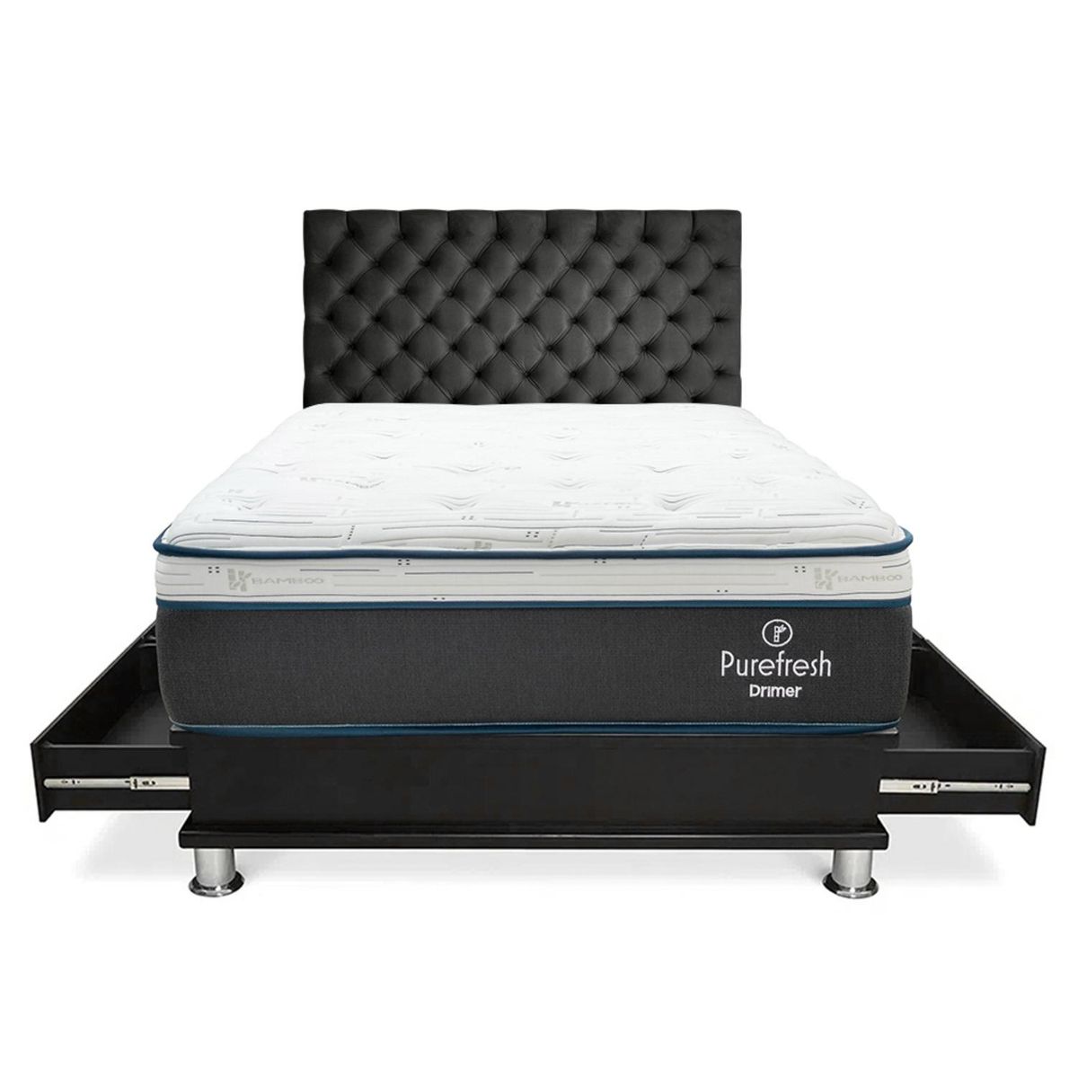 DRIMER - Dormitorio Con Cajones Pure Fresh Capitone 2 Plz