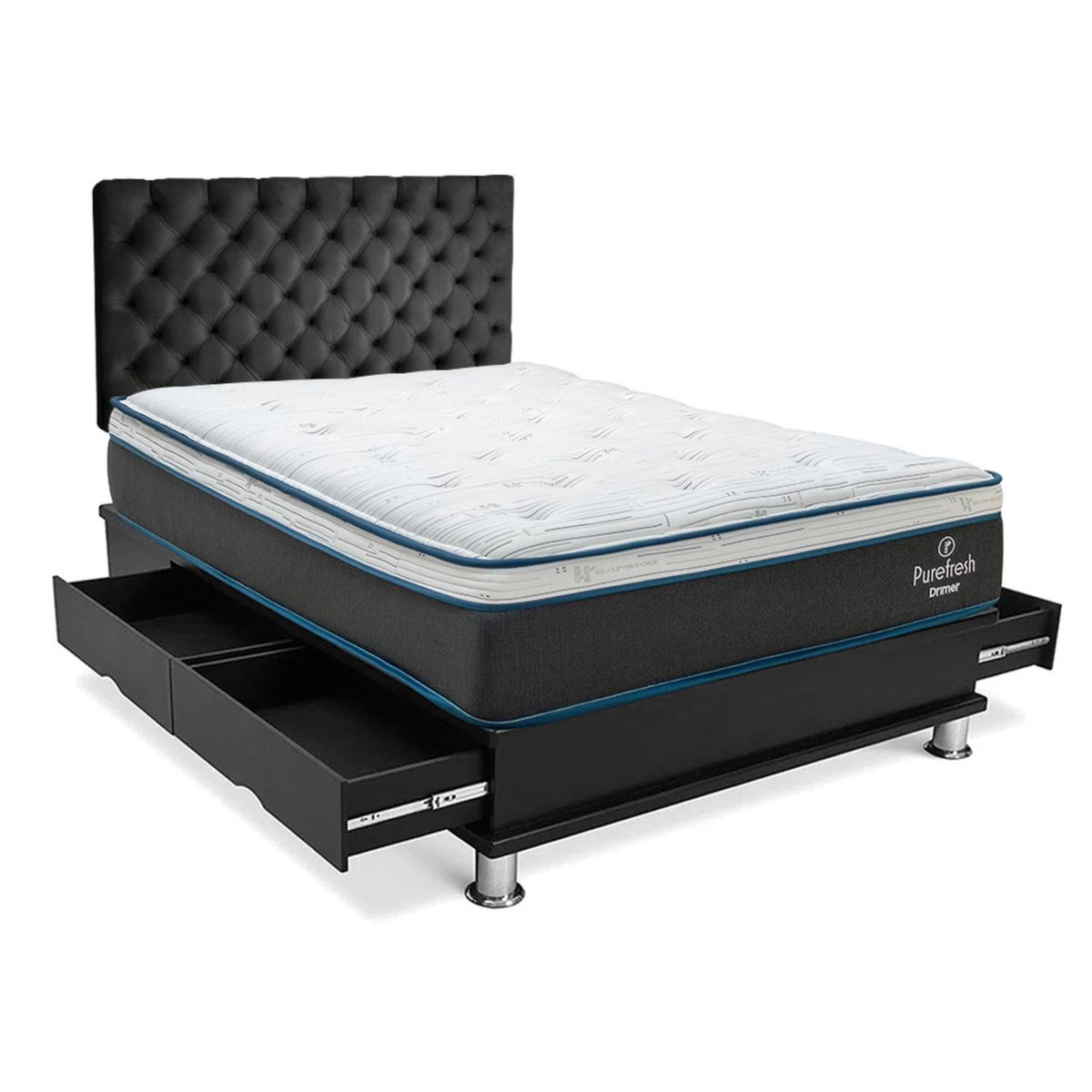 DRIMER - Dormitorio Con Cajones Pure Fresh Capitone Queen