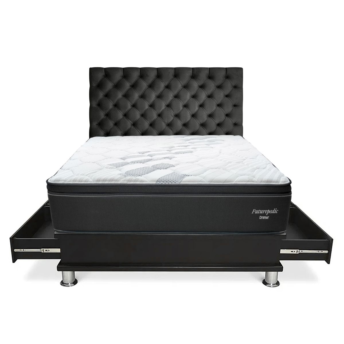 DRIMER - Dormitorio Con Cajones Futurepedic Capitone King