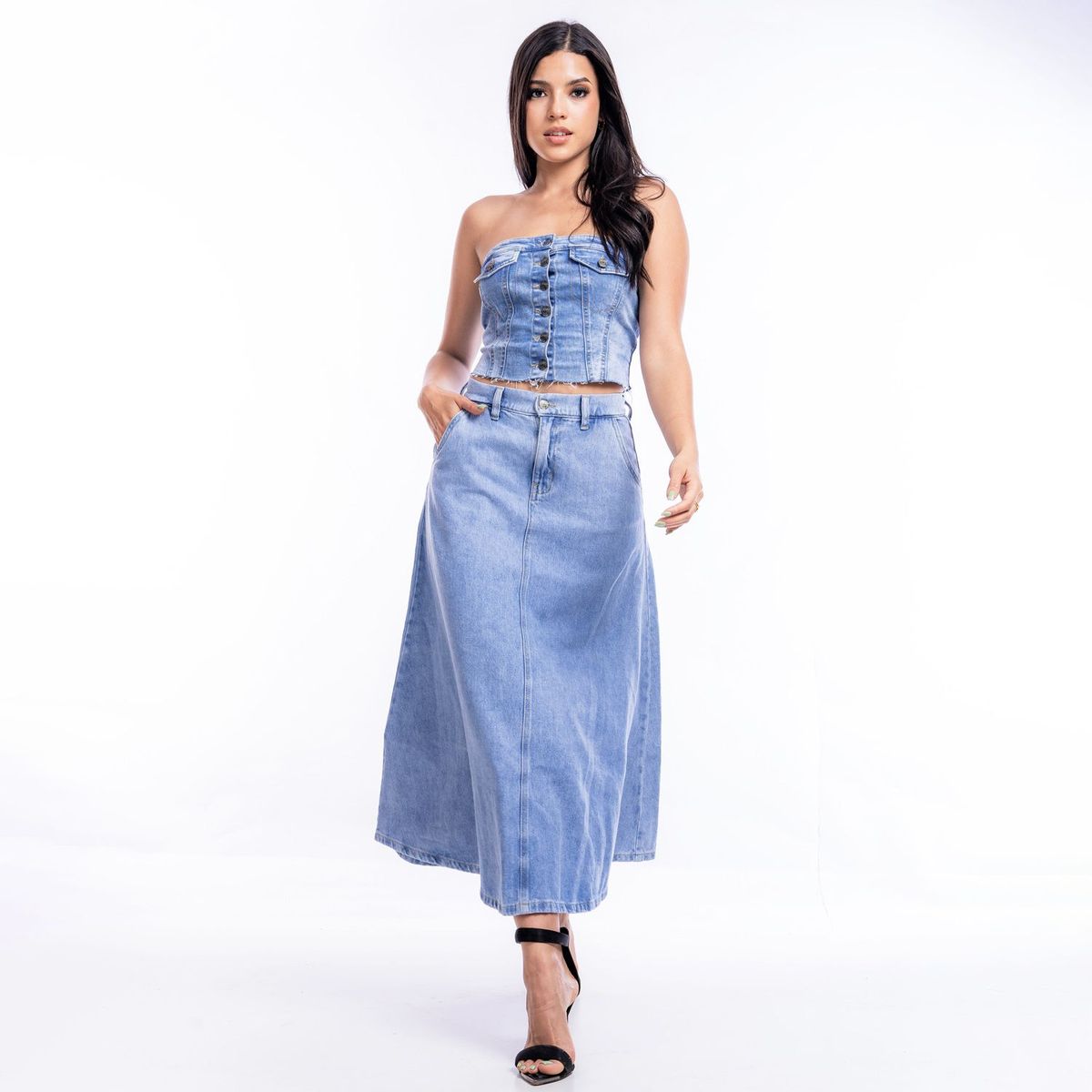 JAROLA - Falda Jean 100% Algodón Mujer Jarola