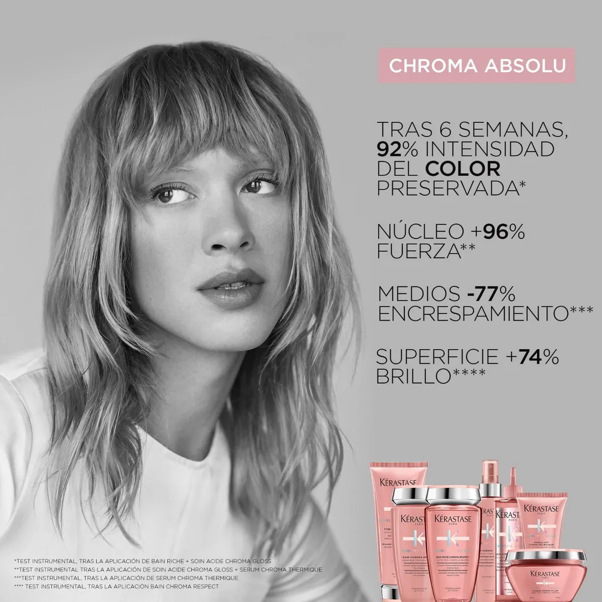 KERASTASE - Shampoo Kérastase Chroma Absolu Respect hidratación cabello con color 500ml