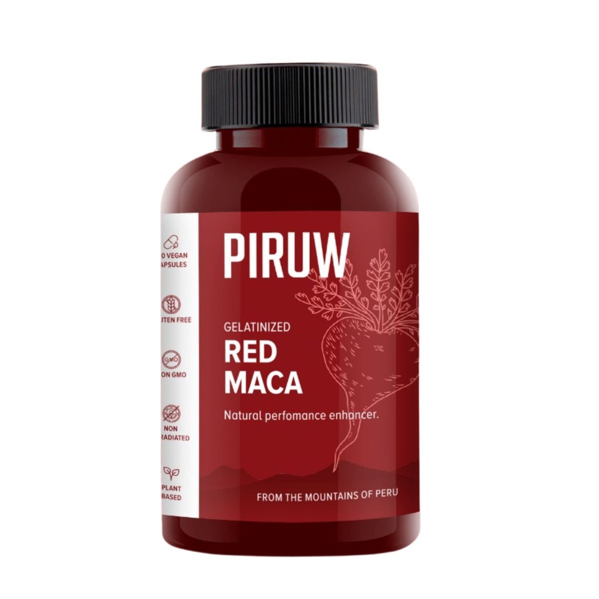 PIRUW - Piruw Maca Roja 100 Cápsulas