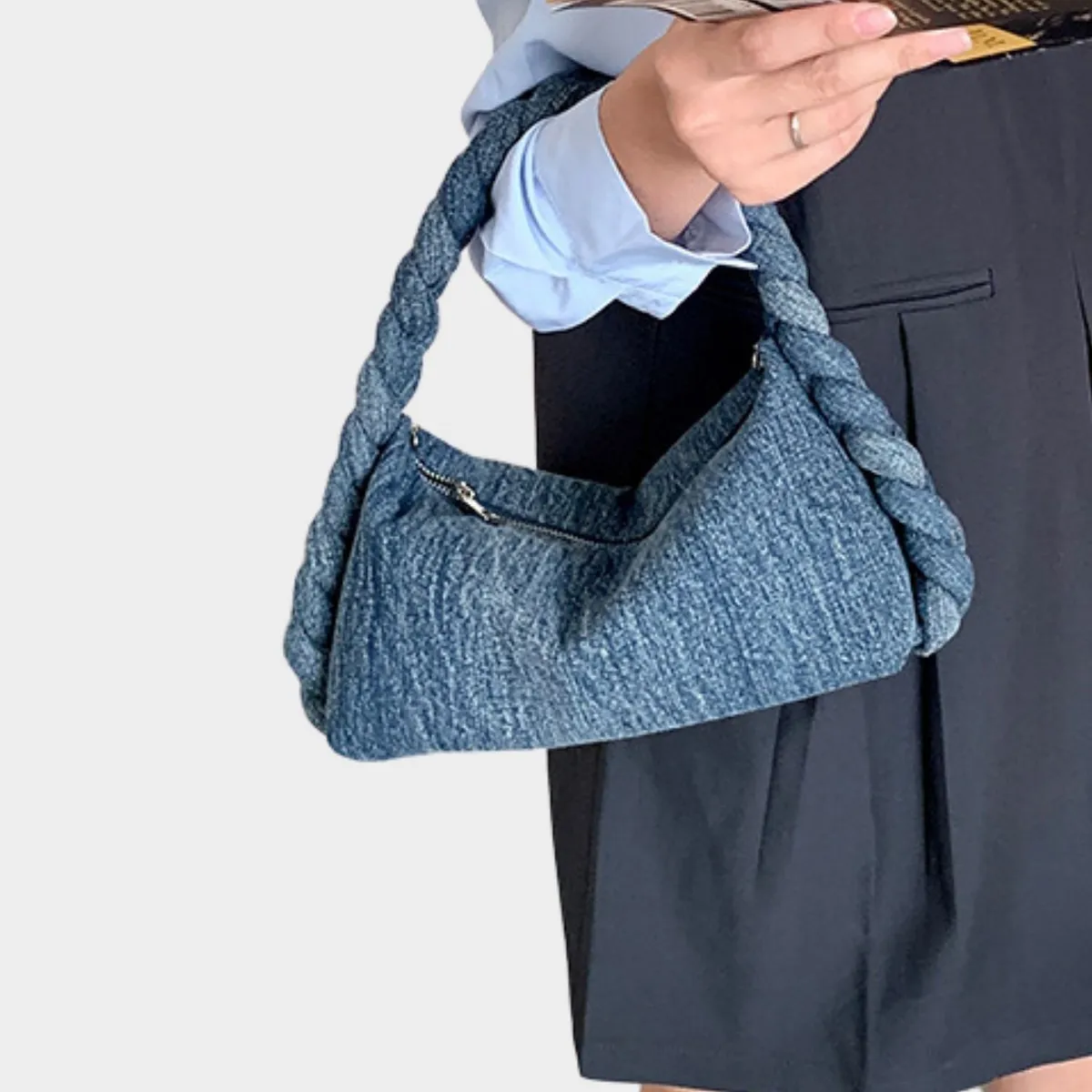 FEI FEI - Cartera Taylor Denim Azul Marino