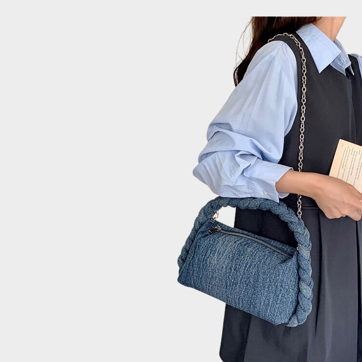 FEI FEI - Cartera Taylor Denim Azul Marino