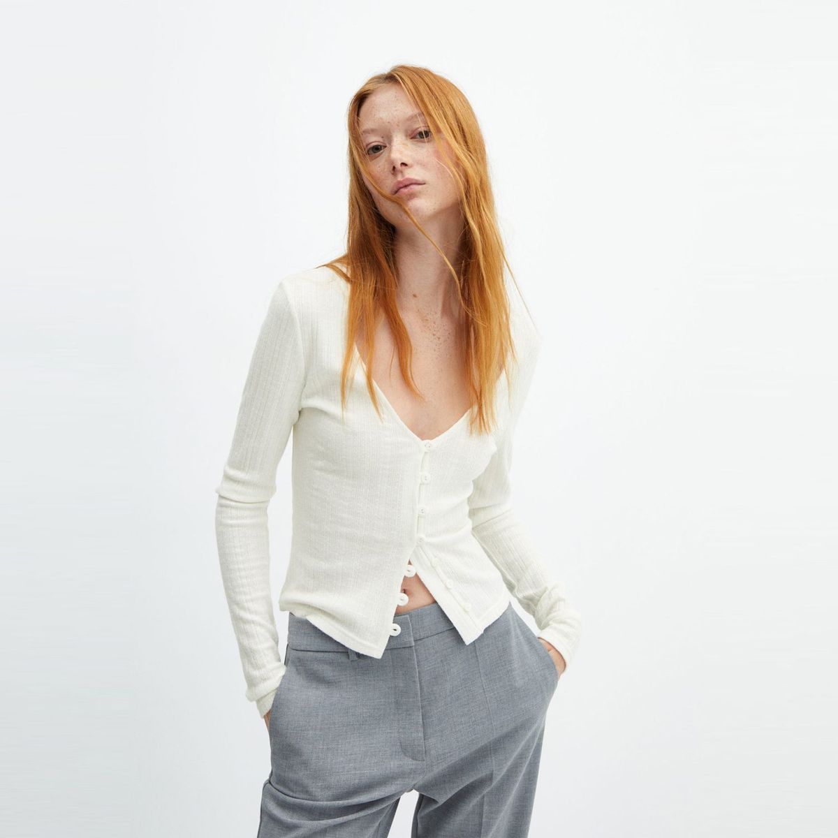 MANGO - Polo Manga Larga Mujer Mango