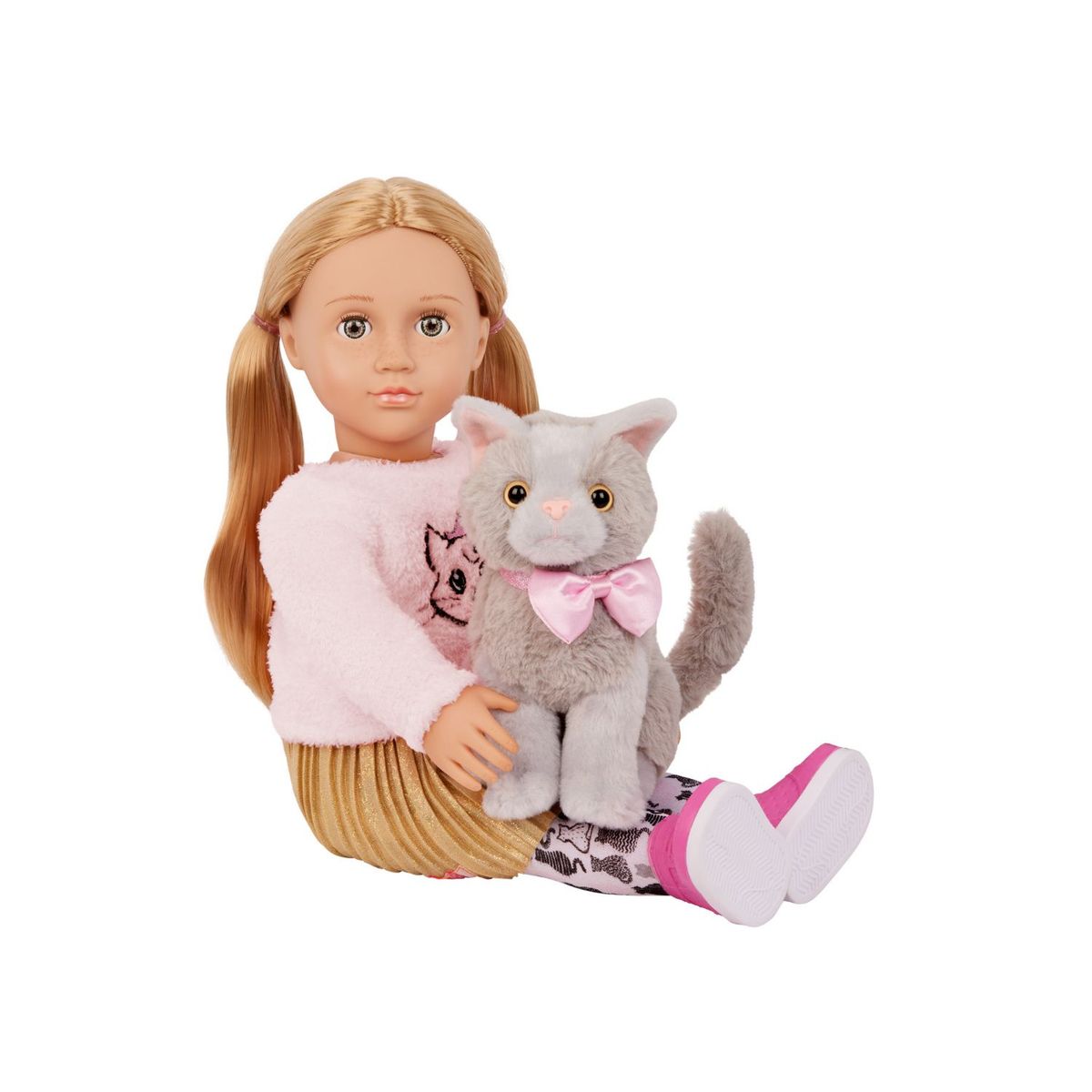 OUR GENERATION - Muñeca Melena Con Gato De Pelu Muñecas Plástico Our Generation