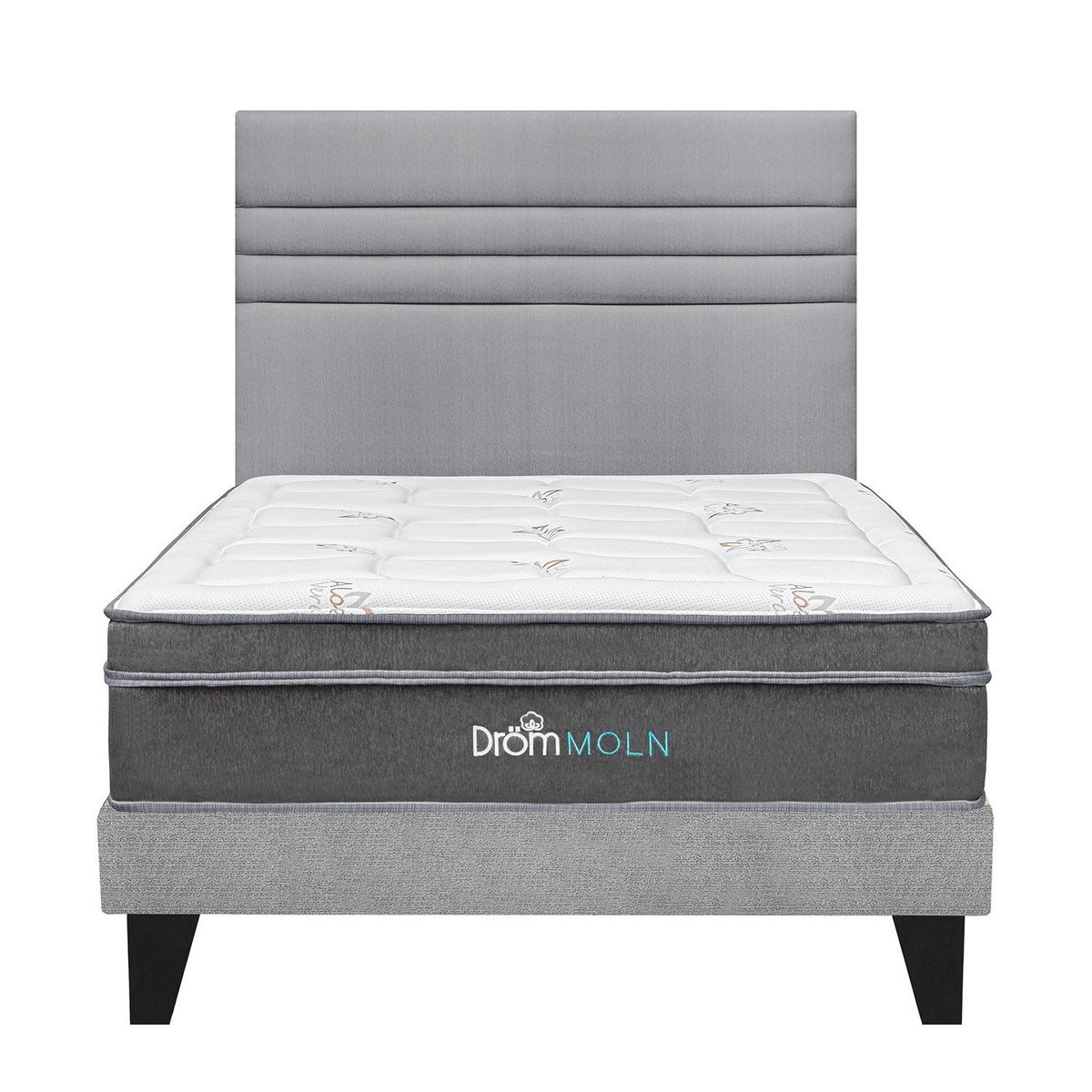 DROM - Dormitorio Europeo Moln Line 2 Plz + 2 Almohadas Viscoelásticas + Protector