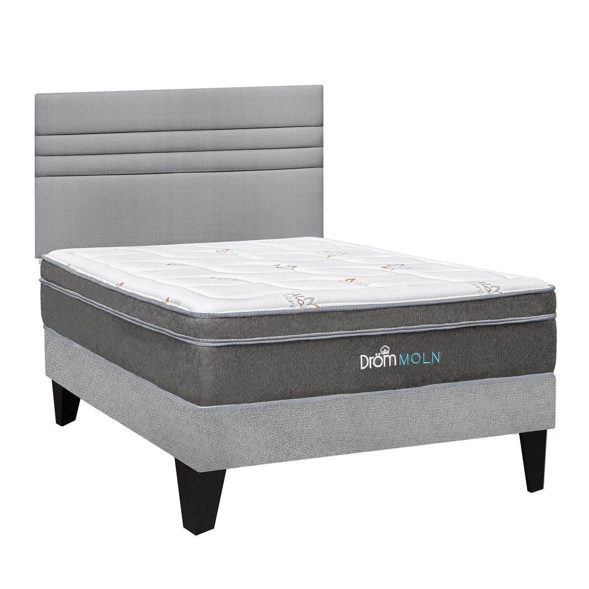 DROM - Dormitorio Europeo Moln Line 2 Plz + 2 Almohadas Viscoelásticas + Protector