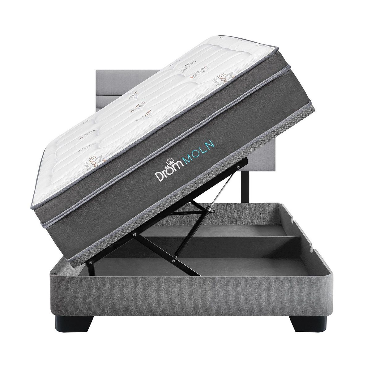 DROM - Dormitorio Boxet Moln Line 2 Plz + 2 Almohadas Viscoelásticas + Protector