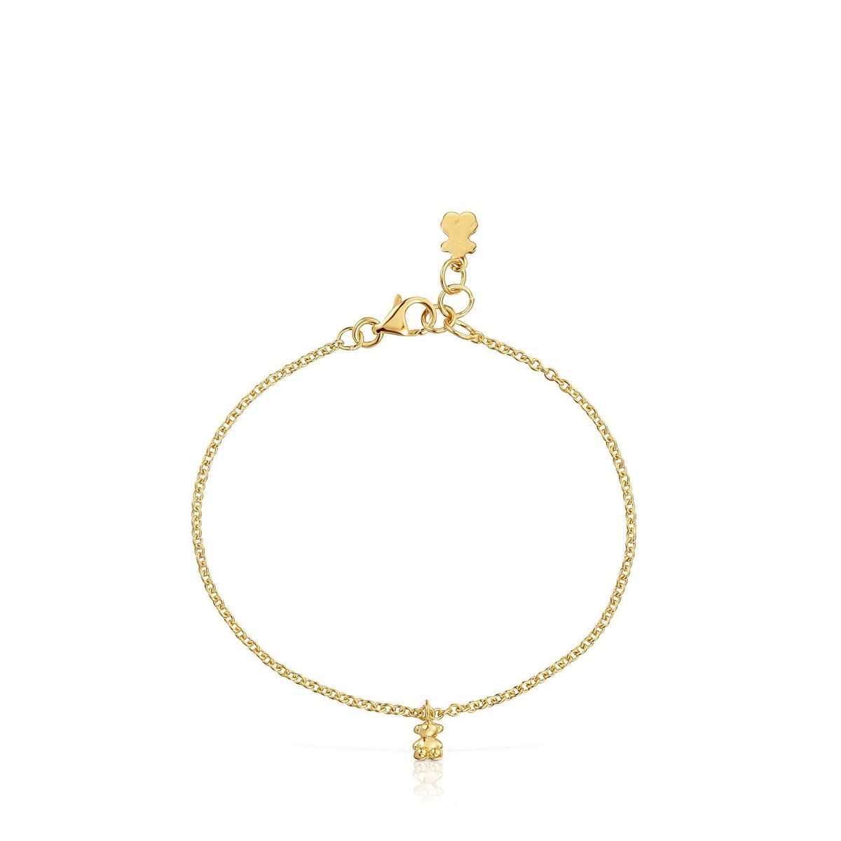 TOUS - Pulsera cadena con baño de oro 18 kt sobre plata y anillas