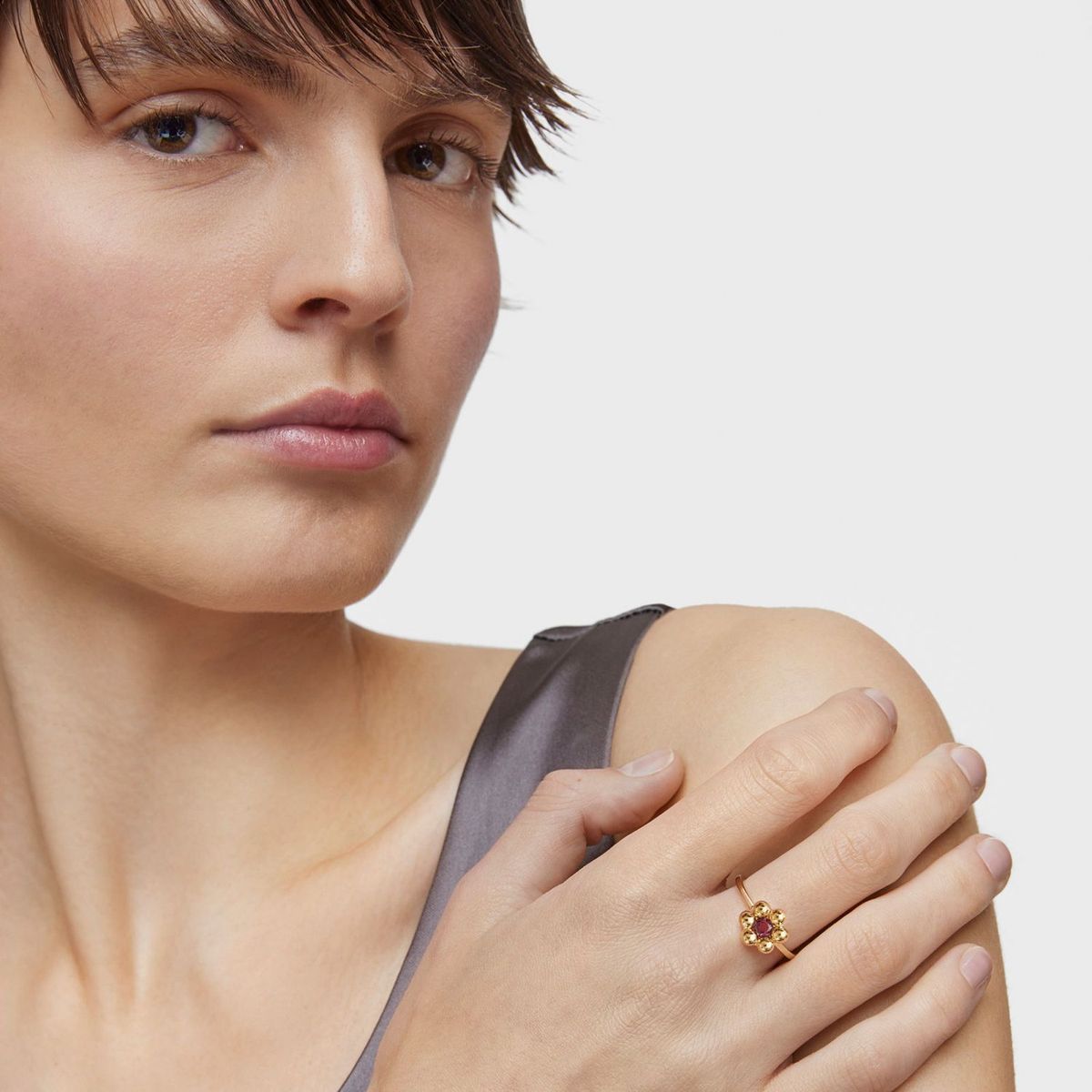 TOUS - Sortija Plata Rodolita