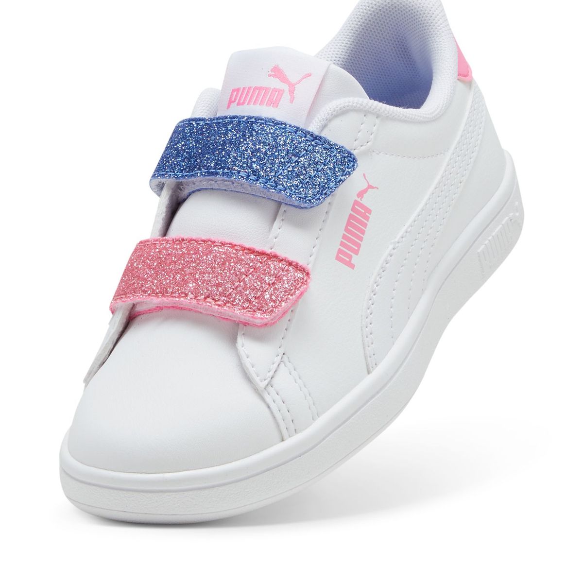 PUMA - Zapatillas Urbanas Niña Puma Smash 3.0 L Glitter Velcro V Ps blanco