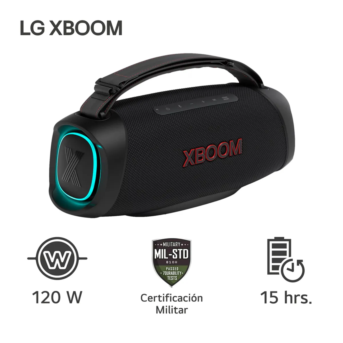 LG - Parlante LG XBOOM Go XG8T 120W Bluetooth Certificación Militar