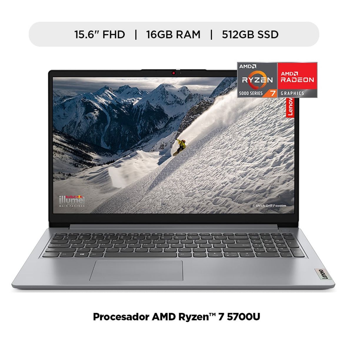 LENOVO - Laptop Lenovo AMD Ryzen 7 16GB 512GB SSD Ideapad 1 15.6" Fhd