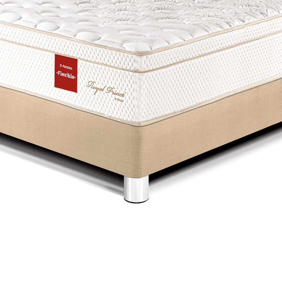 PARAISO - Cama Box Tarima Royal Prince Flexible 1.5 Plz + 1 Almohada Viscoelásticas + Protector