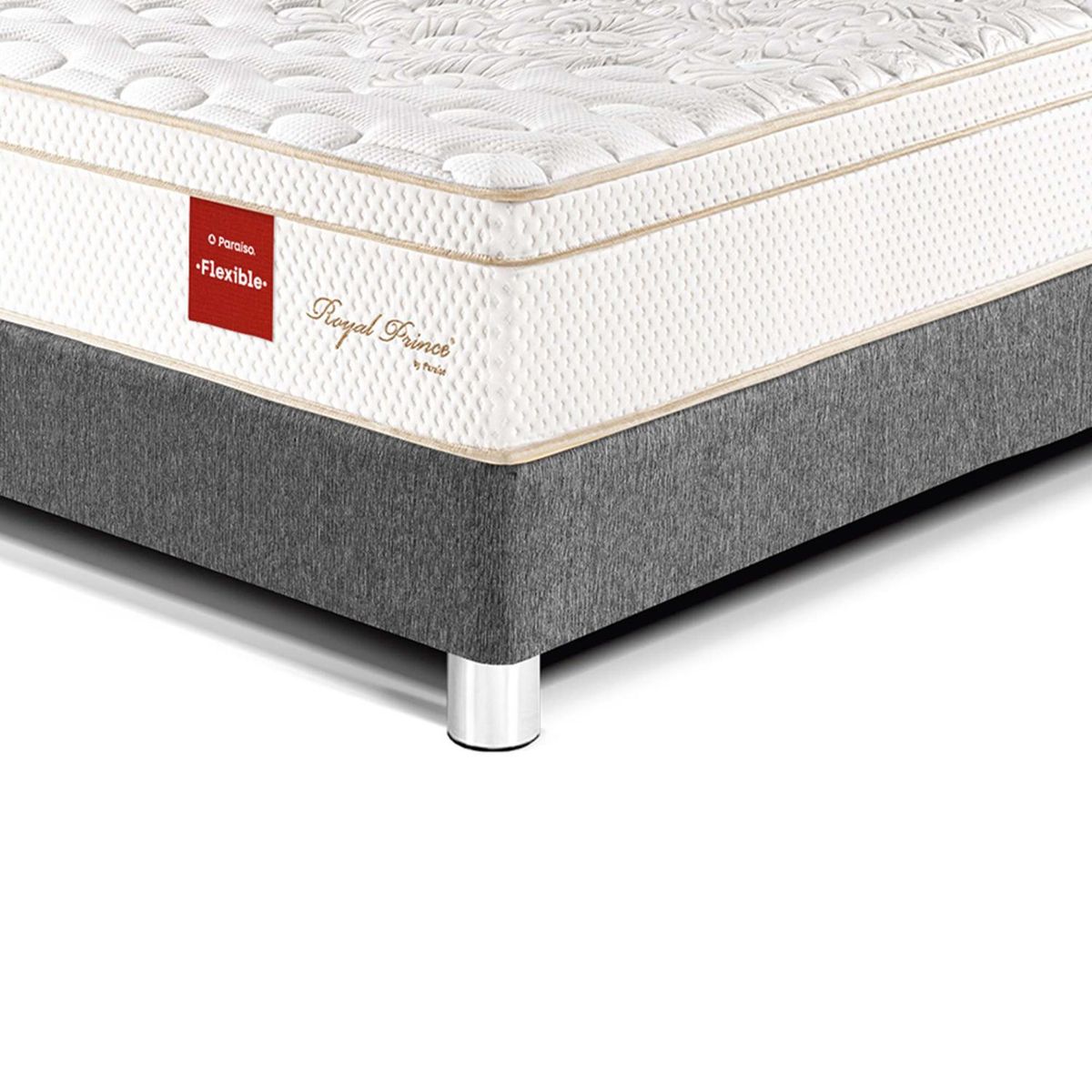 PARAISO - Cama Box Tarima Royal Prince Flexible 2 Plz + 2 Almohadas Viscoelásticas + Protector