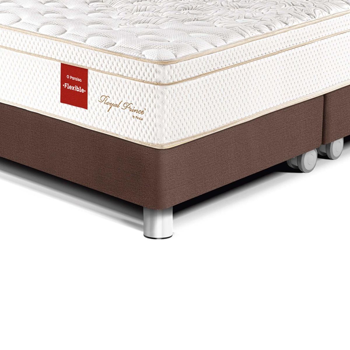 PARAISO - Cama Box Tarima Royal Prince Flexible King + 2 Almohadas Viscoelásticas + Protector