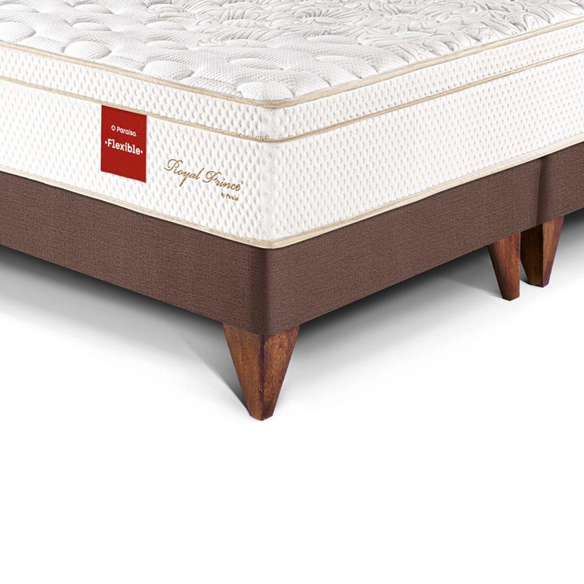 PARAISO - Cama Europea Royal Prince Flexible Queen + 2 Almohadas Viscoelásticas