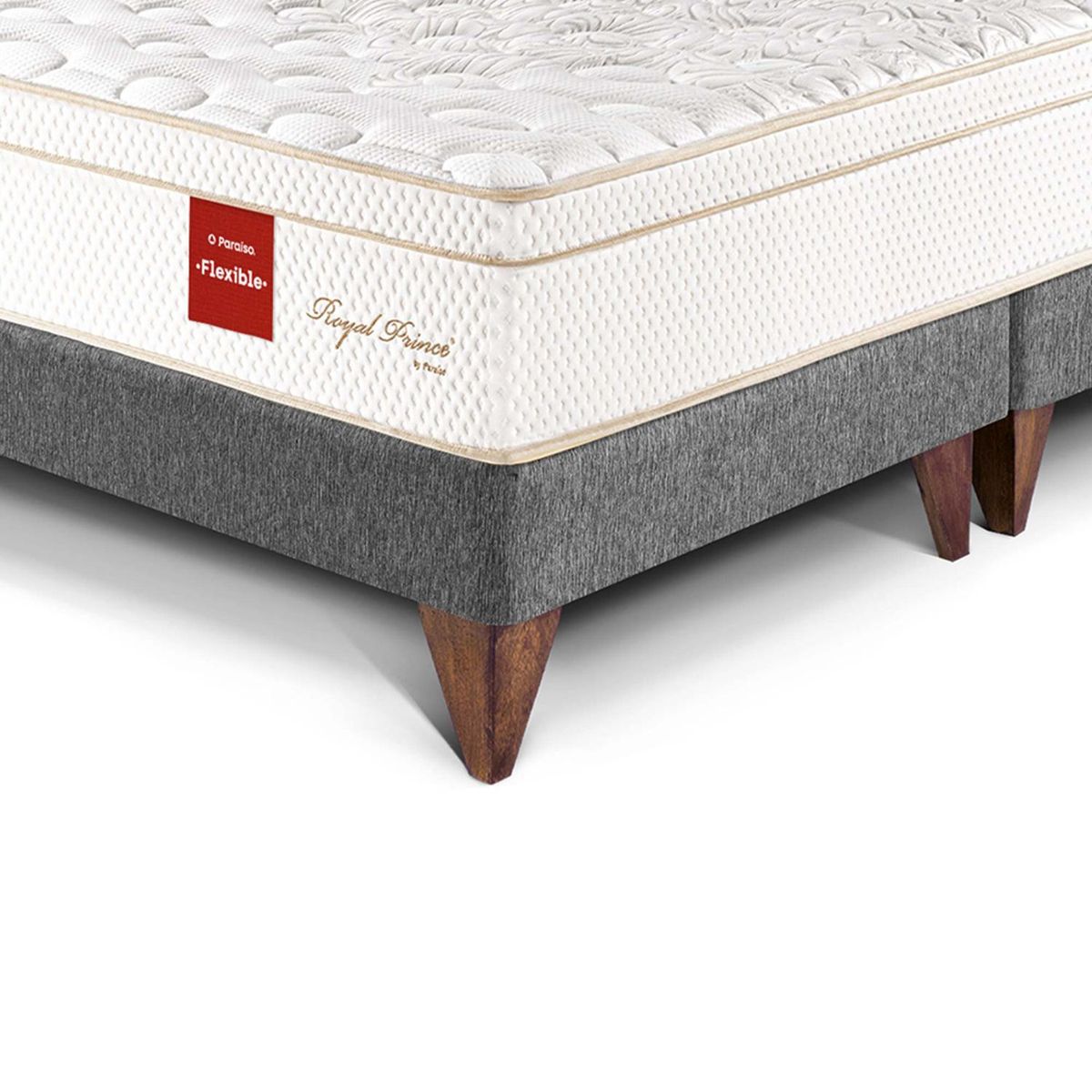 PARAISO - Cama Europea Royal Prince Flexible Queen + 2 Almohadas Viscoelásticas + Protecto