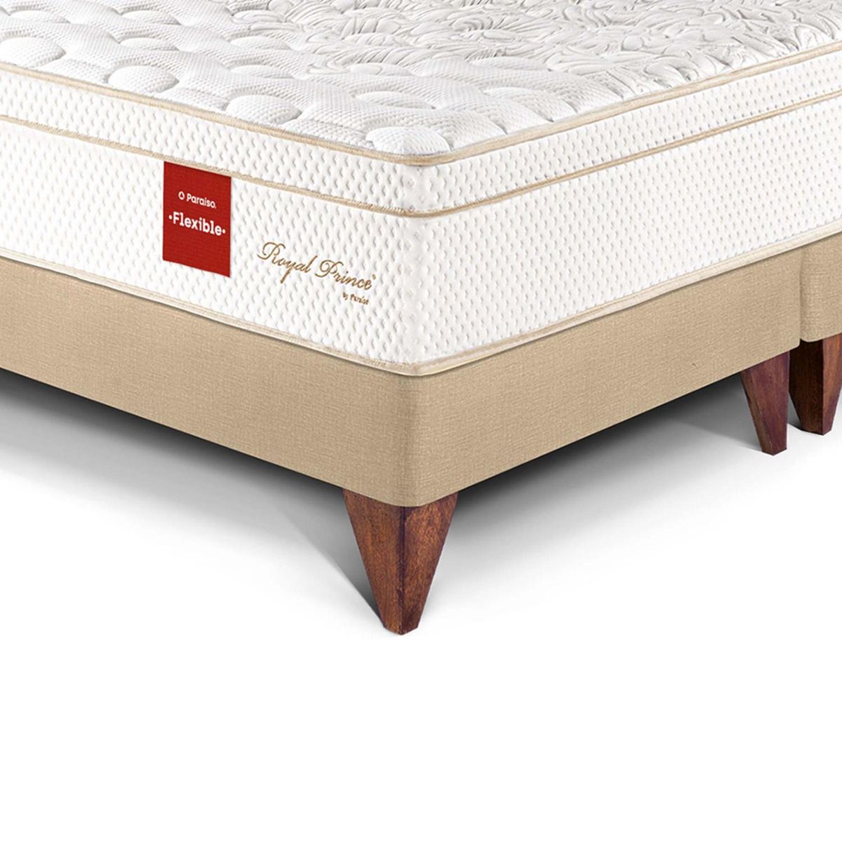 PARAISO - Cama Europea Royal Prince Flexible King + 2 Almohadas Viscoelásticas + Protector