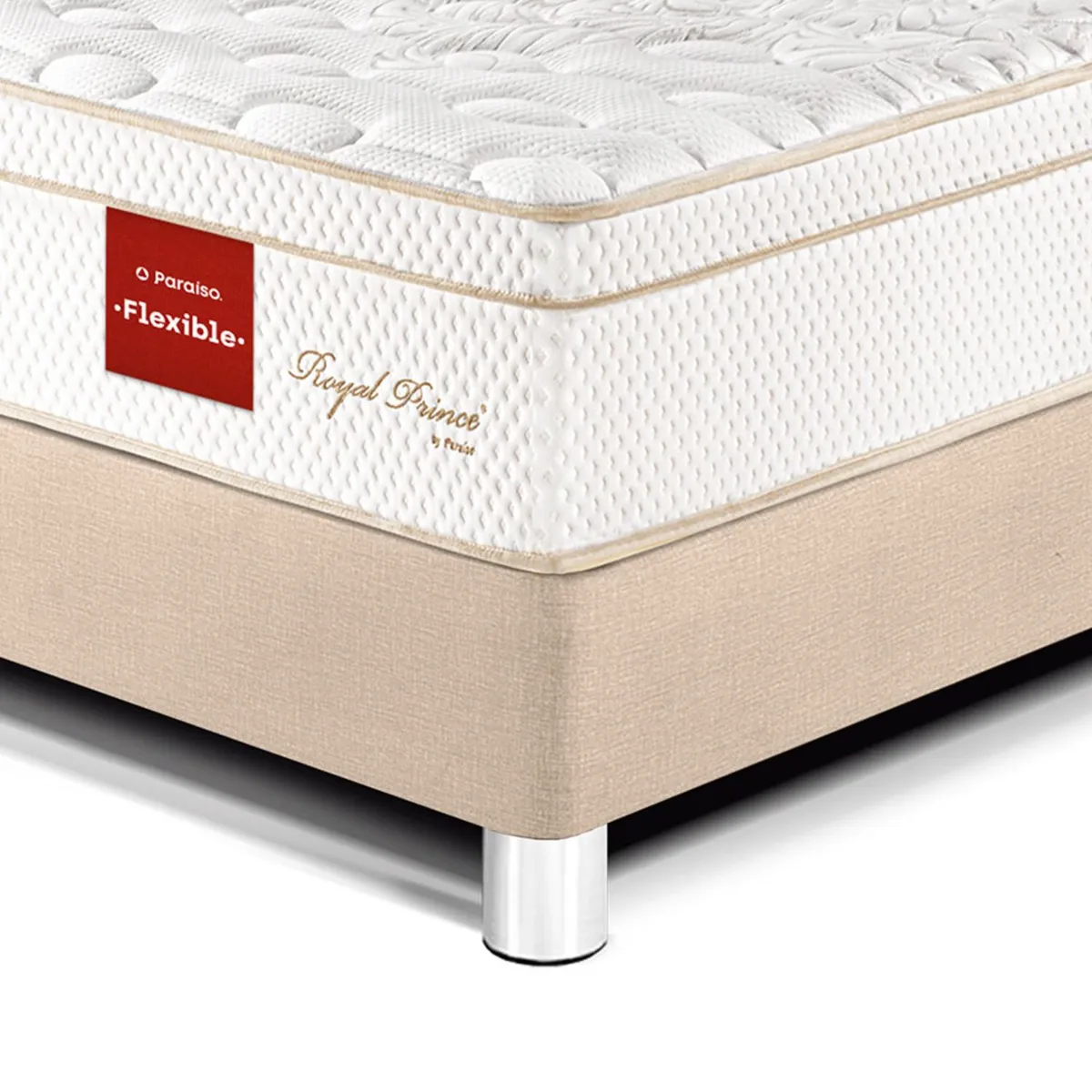 PARAISO - Dormitorio Royal Prince Flexible Blocks Queen + 2 Almohadas Viscoelásticas