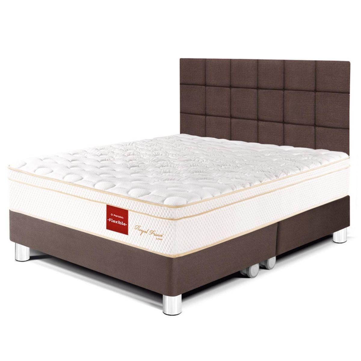 PARAISO - Dormitorio Royal Prince Flexible Blocks King + 2 Almohadas Viscoelásticas + Protector
